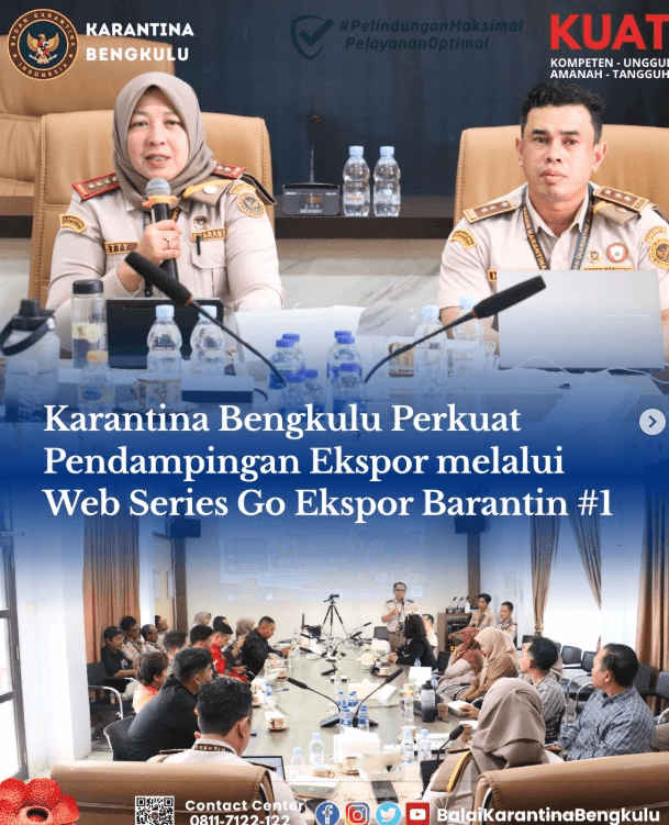 Karantina Bengkulu Perkuat Pendampingan Ekspor melalui Web Series Go Ekspor Barantin #1