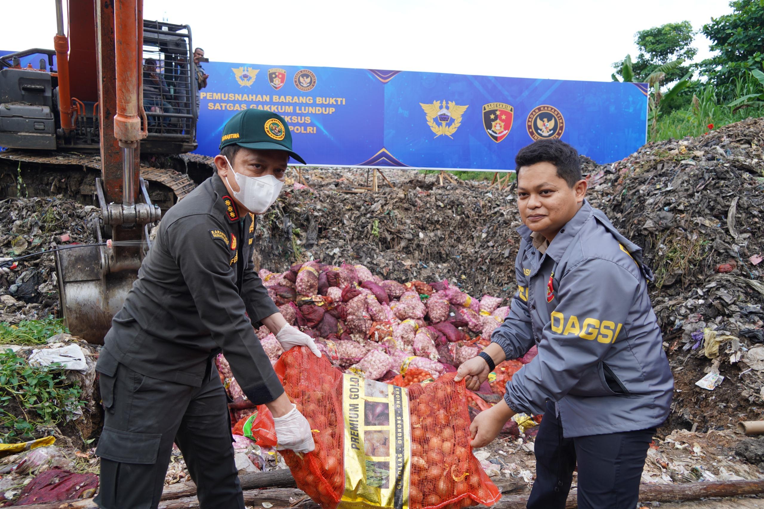 Barantin Musnahkan 62,9 Ton Pangan Tidak Layak Konsumsi