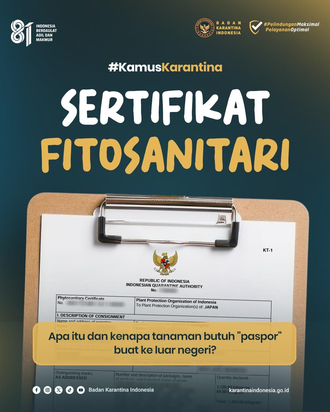 Apa itu Sertifikat Fitosanitari ??